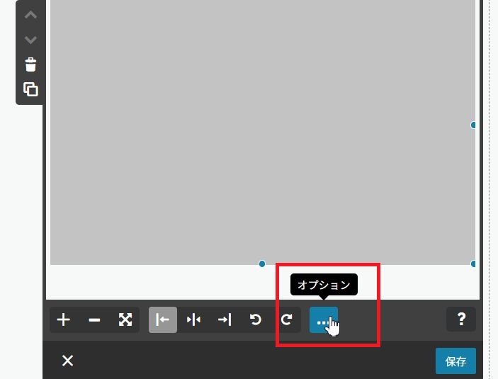 キャプションと代替テキストがなければオプションをクリックすると出てくる